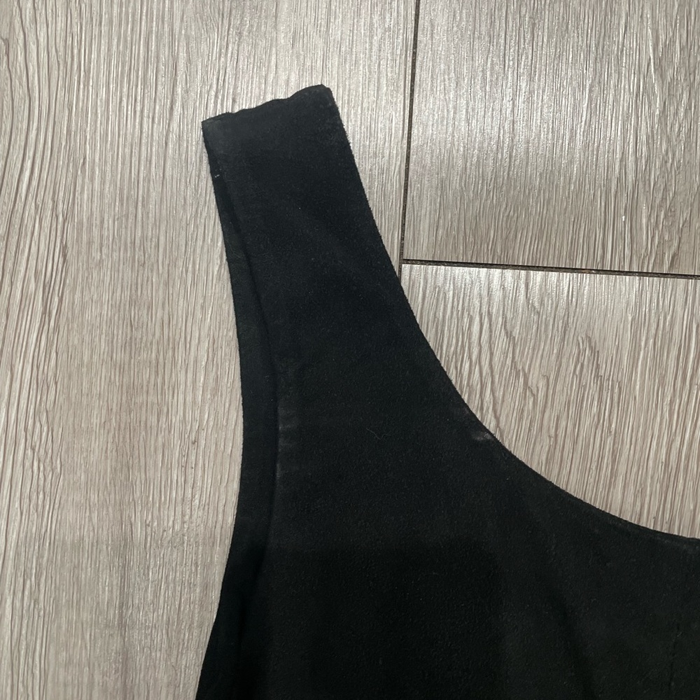 Maje, black suede dress with fringes 2 - Picture 4 of 7